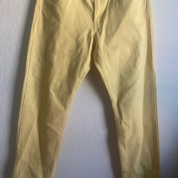 Levi’s Butter Yellow Middy Straight Mid Rise Rigid Western Preppy Jeans 30 x 30 - Picture 6 of 14